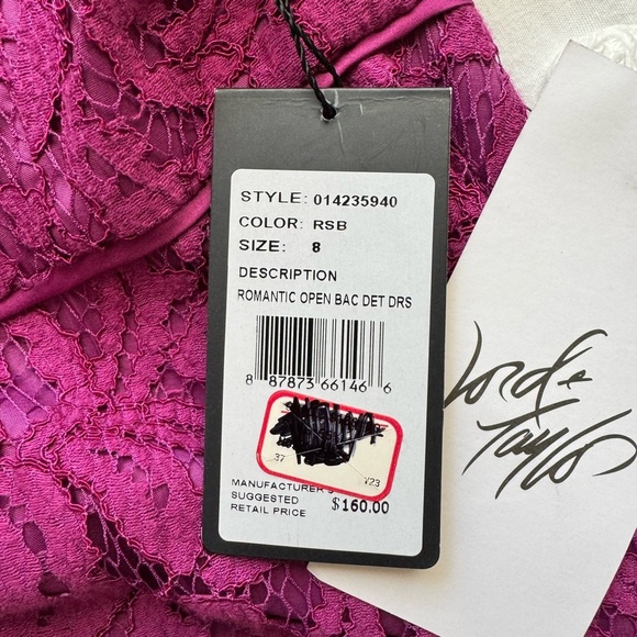 NWT Adrianna Papell Romantic Lace Overlay Open Back Dress Purple Size 8 - Picture 10 of 12